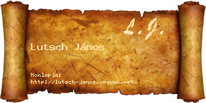 Lutsch János névjegykártya